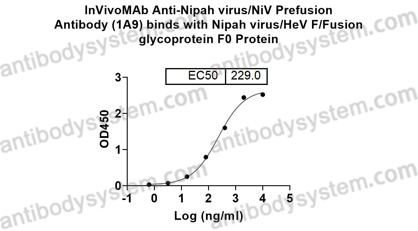 Bioactivity for InVivoMAb Anti-Nipah virus/NiV Prefusion Antibody (1A9) ?>